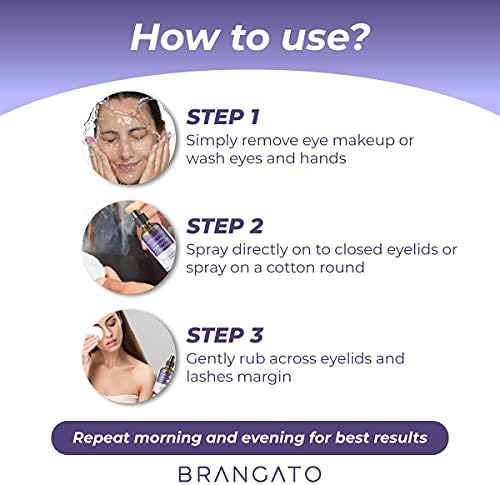 Applying Brangato eyelid cleanser to a cotton pad for stye treatment.