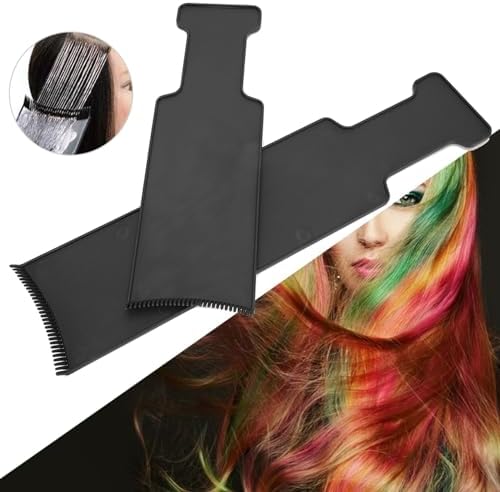 Close up of hair coloring paddle teeth for precise root application