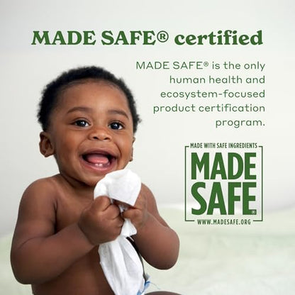 Back label view displaying certified safe ingredients and product features of Caboo wipes