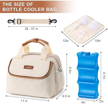 Top view of Babeyer insulated cream cooler bag showing zipper closure