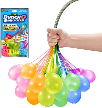 ZURU Bunch O Balloons connected to a garden hose showing rapid fill technology.