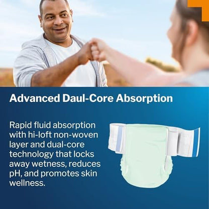 Close up view of the secure elastic leg gathers on the McKesson adult diaper.