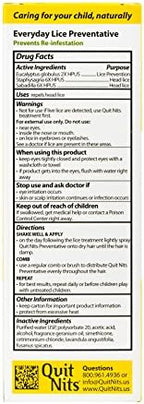 Safe lice prevention spray for children with non-toxic eucalyptus formula.
