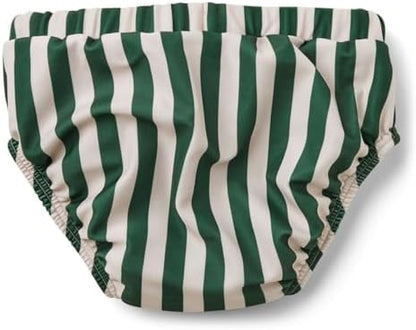 LDIOIF washable green and white stripe swim pants for toddlers