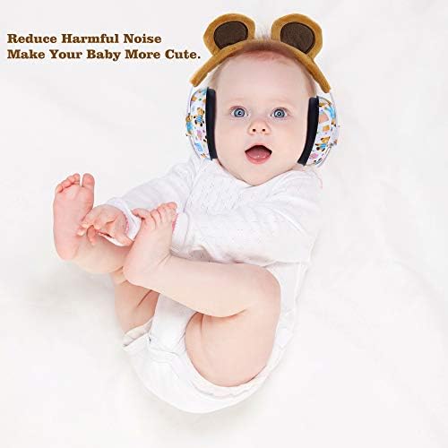 Side profile of Pormucal baby noise reduction earmuffs for infants