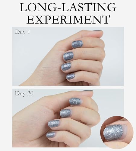 Curing the semi cured gel stickers under a compact ultraviolet nail lamp for sixty seconds
