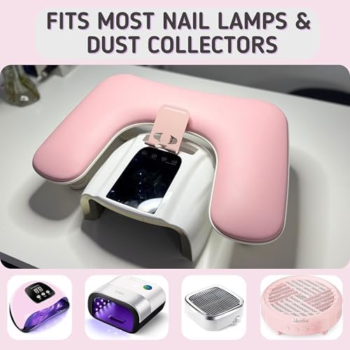 Adonafy manicure station setup with nail lamp underneath