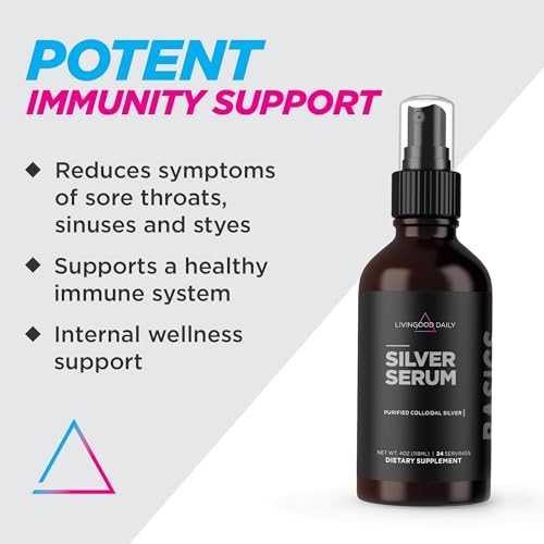 Livingood Daily Silver Serum spray nozzle close up highlighting the easy mist application