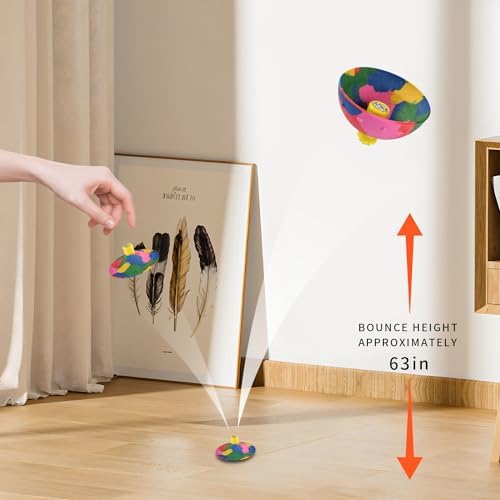 Inverted silicone jumping popper ball ready to drop and bounce