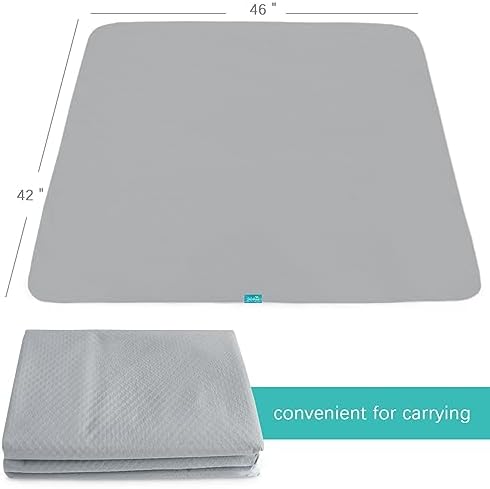 Two pack reusable baby play mat spread on living room floor