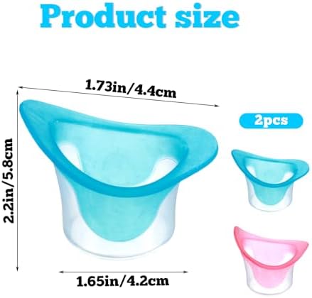Ergonomic silicone eye bath cup being held for manual eye rinsing