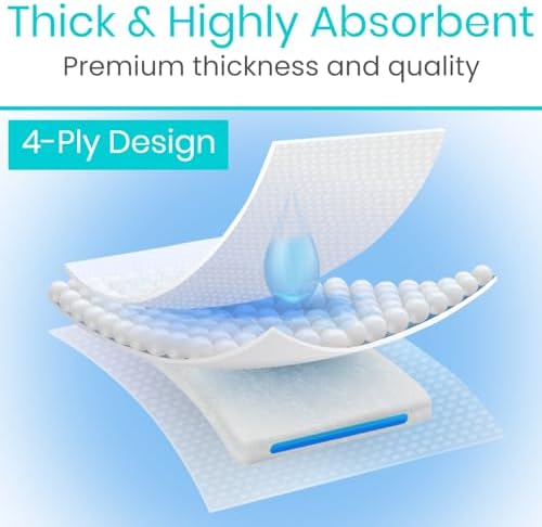Non adhesive wound care pad being removed from sterile packet