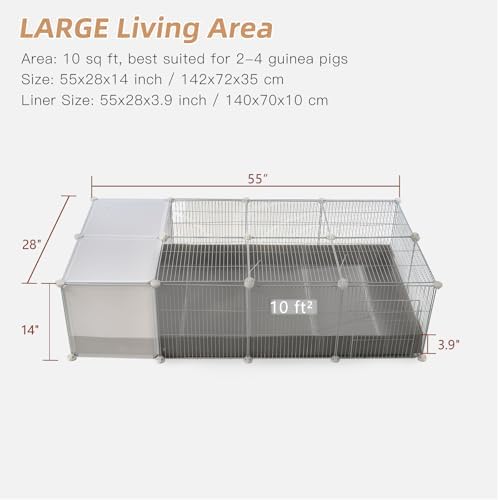 Corrugated Plastic Guinea Pig Cage Liner 55x28x3.9inch for 4x2 14inch Panels Grids Rabbit CNC Cage Liner - Image 6