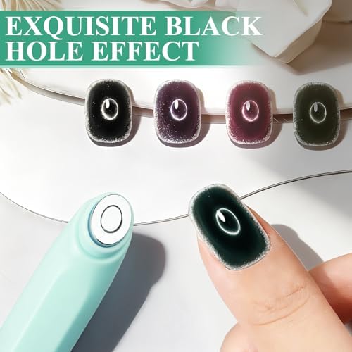 Demonstrating how to use Bluedeal cat eye magnet on nails
