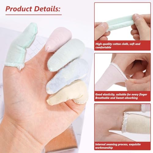 Close up of sweat absorbent gaming thumb sleeves being used on a mobile screen.