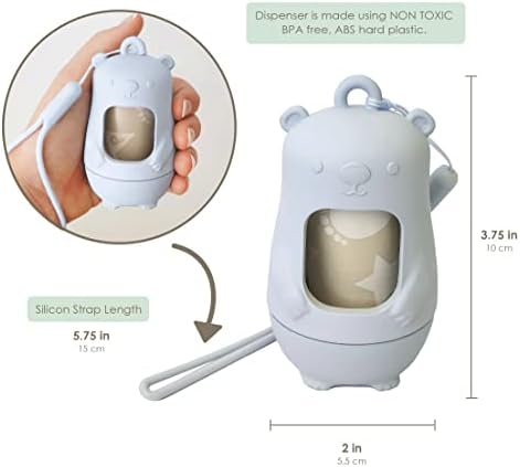 Compact baby waste bag dispenser with twist off bottom cap open