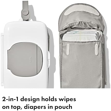 OXO Tot diaper pouch showing capacity for five diapers