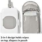 OXO Tot diaper pouch showing capacity for five diapers