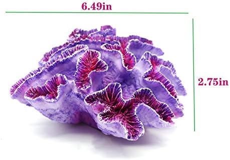 Low maintenance purple aquarium coral ornament side angle