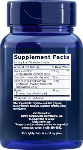 Life Extension Optimized Resveratrol supplement bottle showing cellular aging defense label