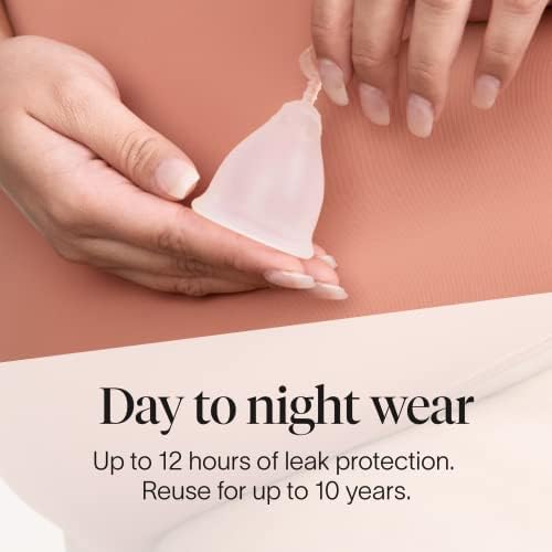 Close up of the textured base on the Cora menstrual cup for slip free removal.