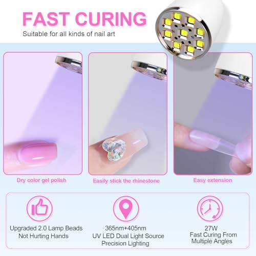 Mnhty professional gel-x nail tool alongside its included USB Type-C charging cable and product packaging box.