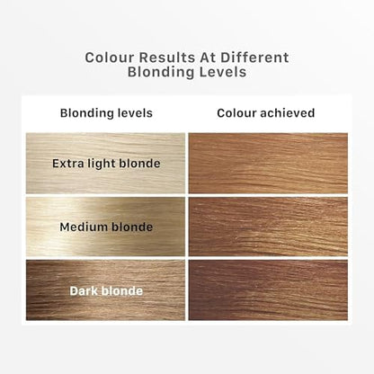 Application of Streax soft blonde highlights on model hair
