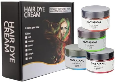 Four colors of Efly hair wax red orange blue green