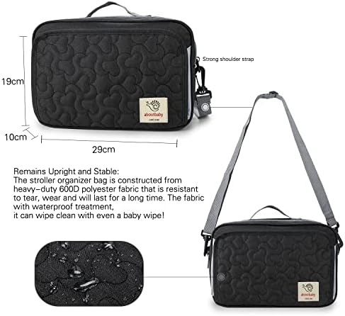 Side view of Momigo quilted diaper organizer tote