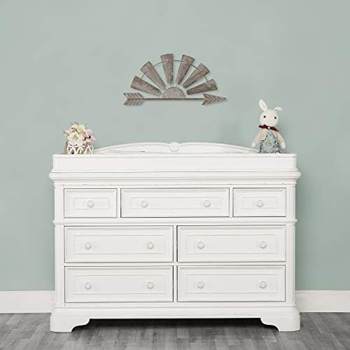 Evolur Westbury changing tray aged white finish angle view