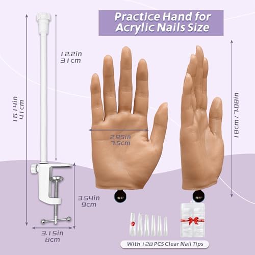 Adonafy mannequin hand with tabletop clamp stand for nail art