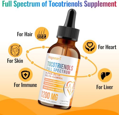 Kayseari Tocotrienols 1200mg supplement ingredients and features panel