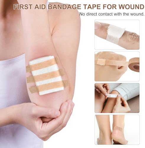 First aid paper tape for secure wound dressing application