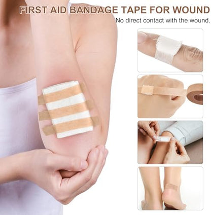 First aid paper tape for secure wound dressing application