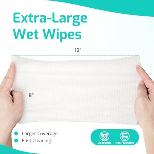 SUNKISS Trustplus extra large eight by twelve inch no rinse body cleaning washcloths for elderly