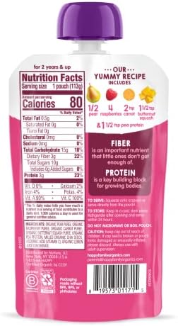 Happy Tot fiber and protein toddler snack 16 pack box