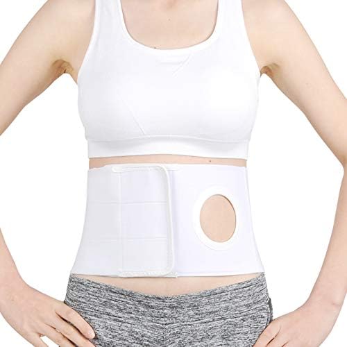 TANDCF extra small ostomy belt showing dimensional measurement markings of the stoma hole