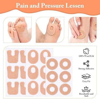 Comfortable podiatrist grade shoe friction pads applied to bottom of foot model