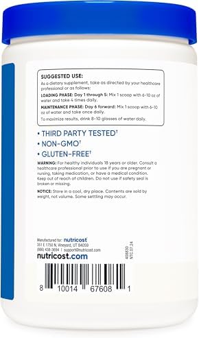 Non-GMO gluten-free creatine monohydrate for pre and post workout support