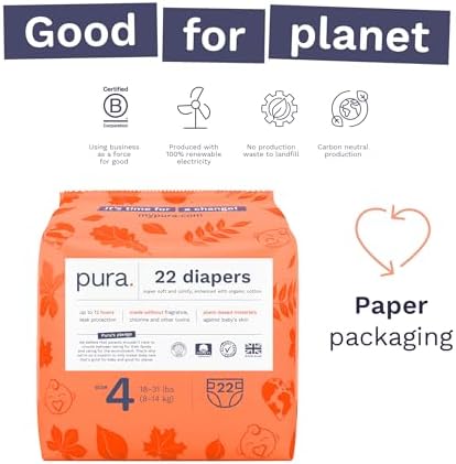 Close up view of the plant based breathable inner lining of Pura eco friendly size 4 diaper