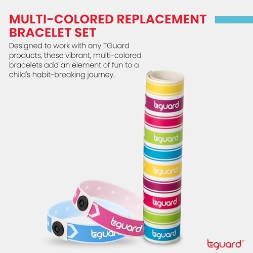 Close up of TGuard multi-colored non-rip wristbands