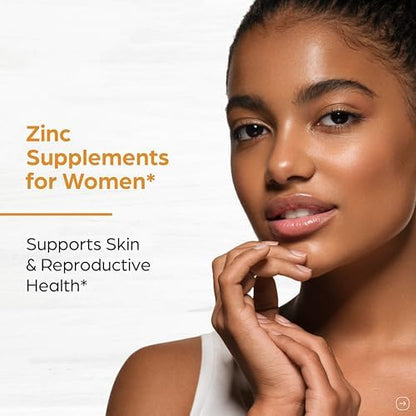 Gluten free and soy free zinc 50mg capsules bottle for skin health
