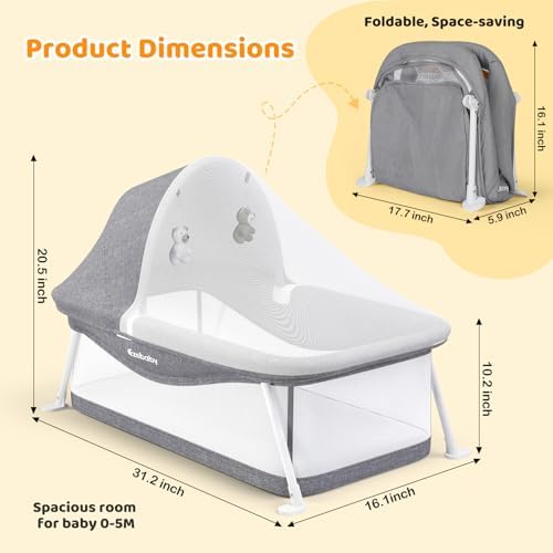 Close up view of the breathable mesh side paneling on the Ezebaby newborn bed.
