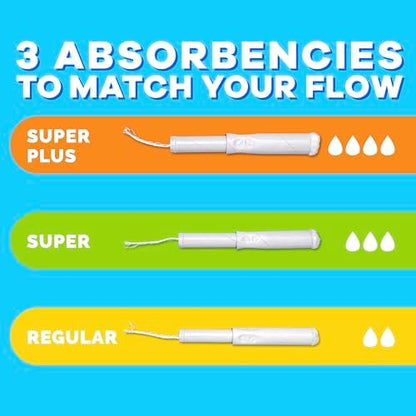 Biodegradable cardboard applicator tampons side packaging info.