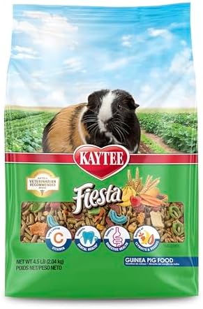 Kaytee small animal food packaging displaying dental and digestive health benefits