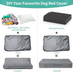 DIY fillable pet mattress sleeve showing zipper enclosure