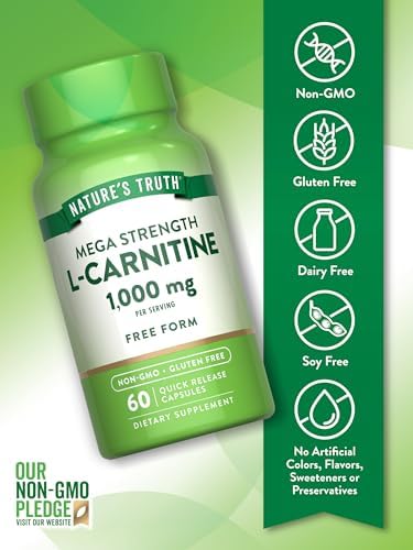 Nature's Truth L-Carnitine mega strength supplement nutrition facts panel