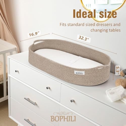 Bophili foldable baby changing basket showing high edges