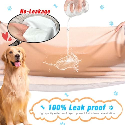 Three layer waterproof dog mattress protector demonstration