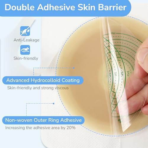 Heagimed two piece colostomy wafer cut to fit seventy millimeter adhesive baseplate